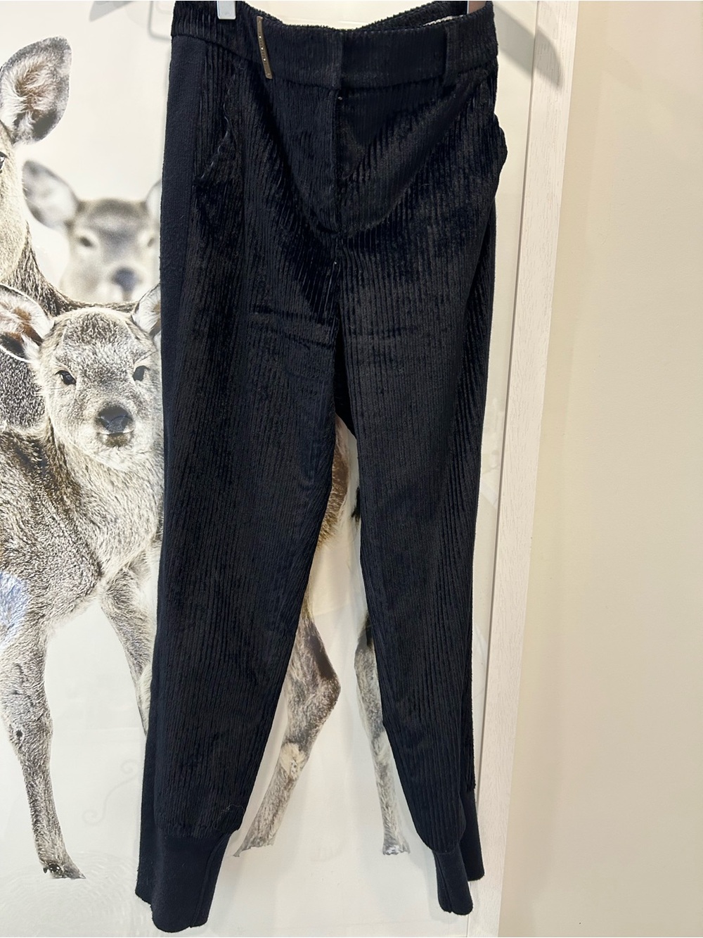 Made in Italy Peserico deep navy corduroy ankle pants with elastic cuff S